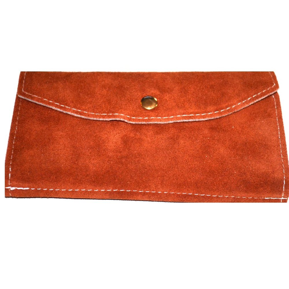 Vintage Checkmate Buckskin Suede Leather Clutch Original Box Accessories